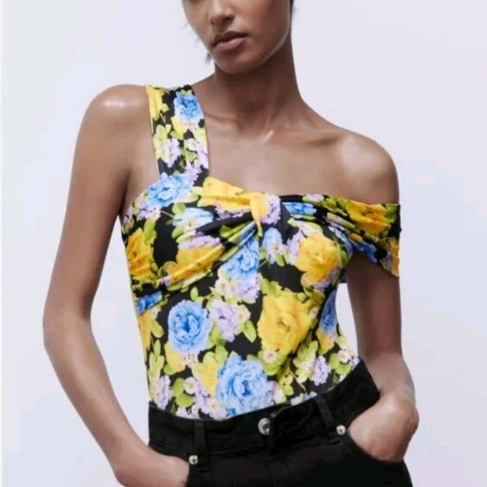 ZARA | Floral Bodysuit Tank Top | Sz. S